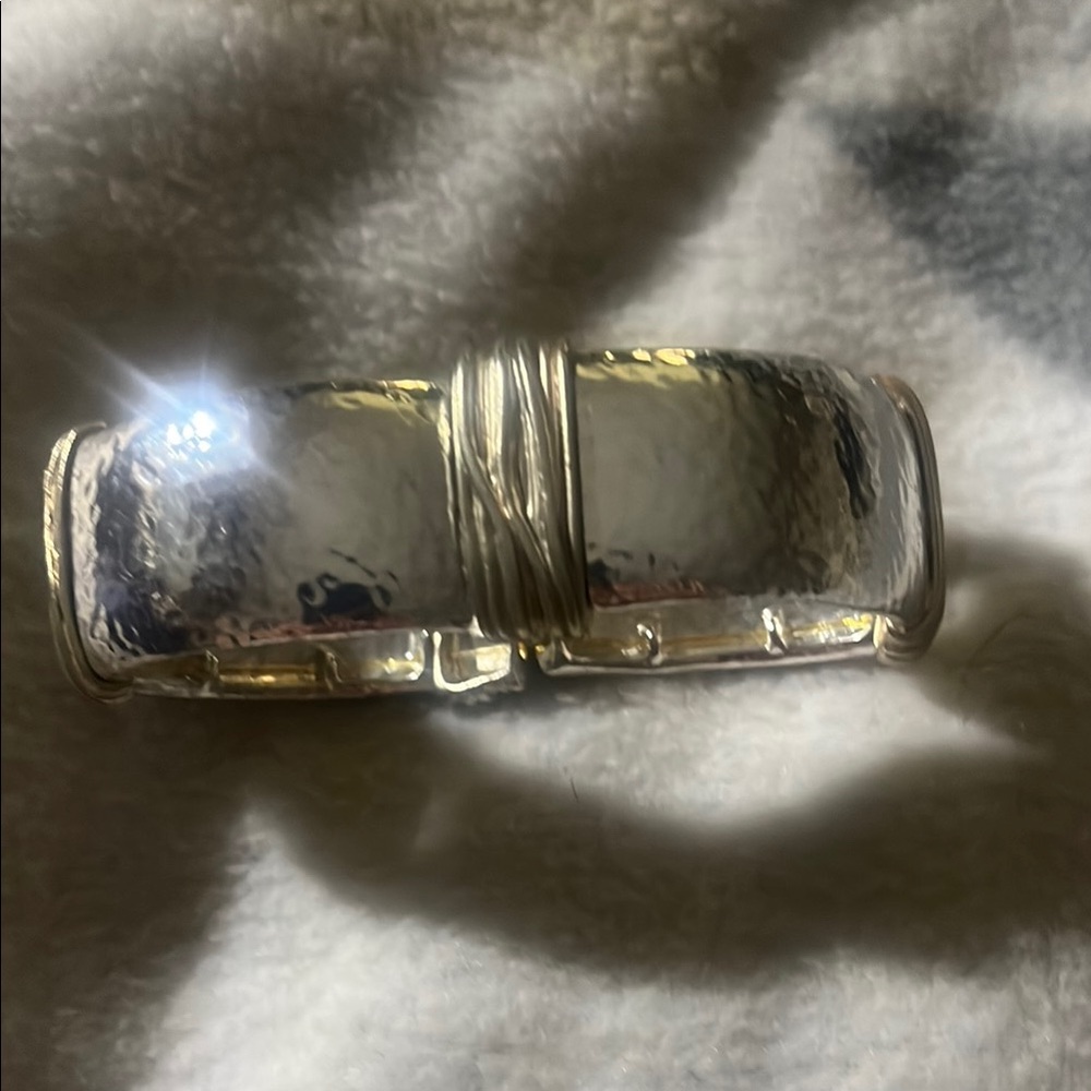 Silver Hammered Cuff Bracelet